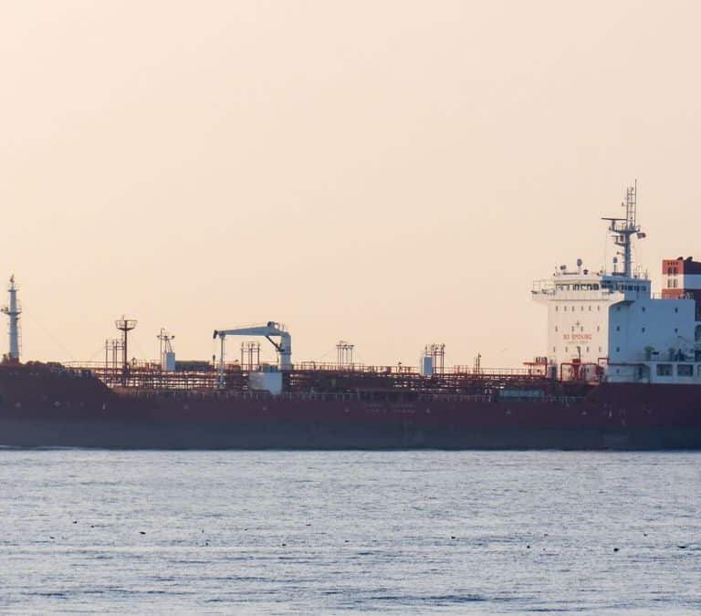 Floating tanker in Liverpool, United Kingdom